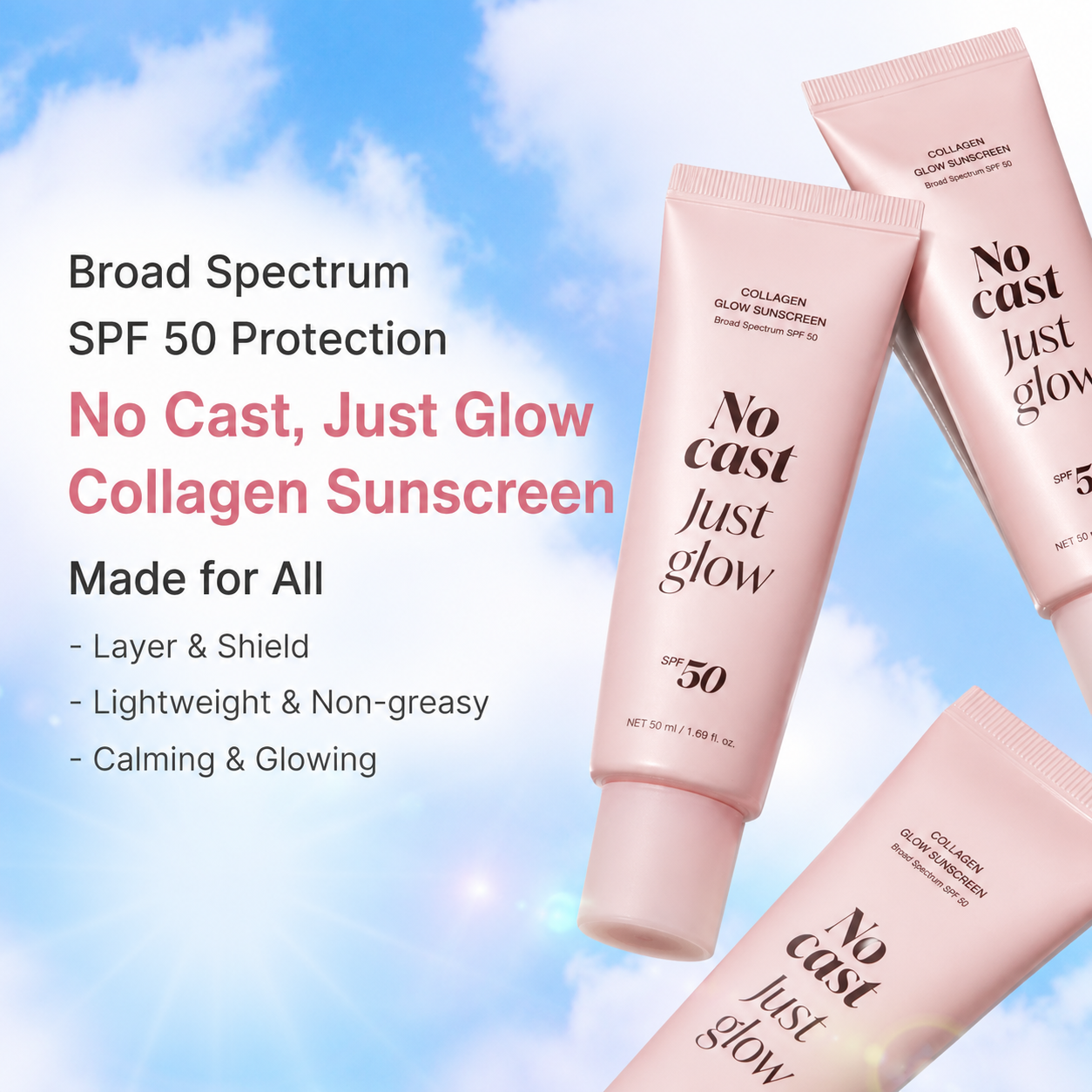 No Cast Just Glow Collagen Sunscreen