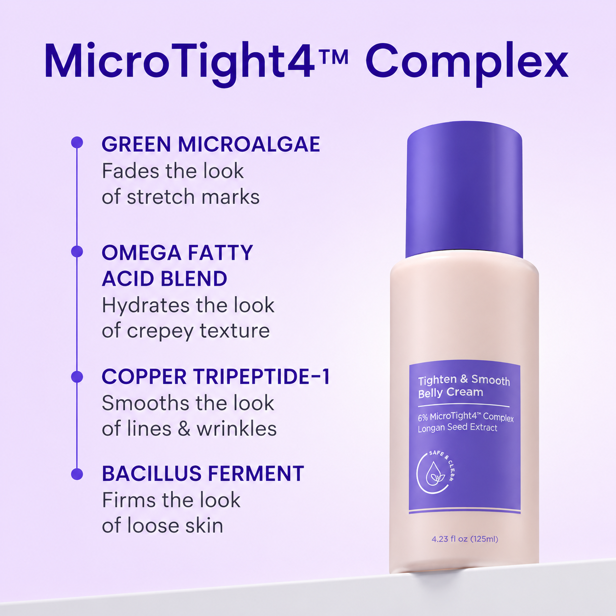 Tighten & Smooth Belly Cream - Quick Absorbing for Smoother, Firmer-Looking Skin
